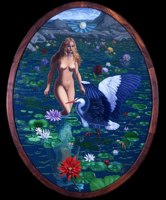 Leda and the Heron -- artwork © Shelley Martin (click to see a larger version of the painting)