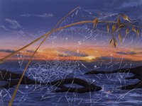 Sunset and Web -- artwork © Shelley Martin (click to see a larger version of the painting)